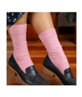 95% Fine Merino Wool Quilted Health Sock | Pink